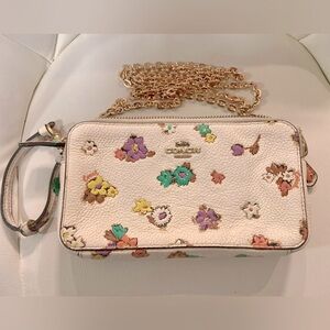 Coach Floral Leather Wristlet